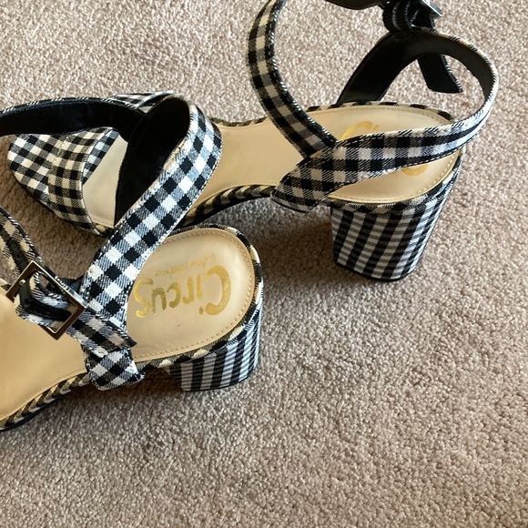 NWOT Sam Edelman Black & White Heeled Sandals Size 10 - Picture 5 of 8